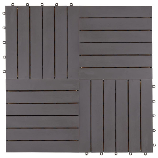 Decking Tiles 20 pcs Gray Wash 11.8"x11.8" Solid Acacia Wood product image