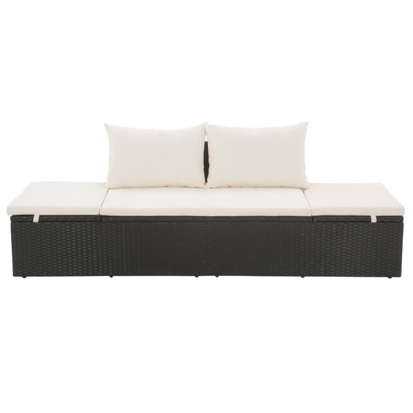 Patio Bed Black 76.8"x23.6" Poly Rattan product image