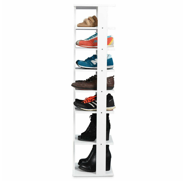 White Wooden 7-Tier Shoe Organizer Rack product image