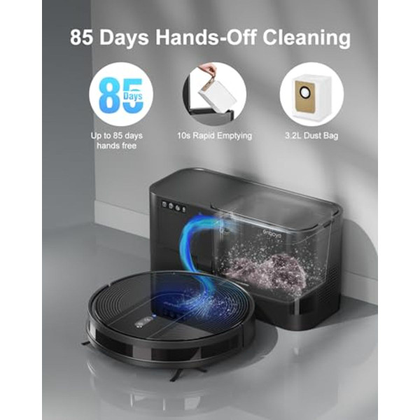 Enboya D60+ Robot Vacuum Cleaner with Self-Empty Base product image