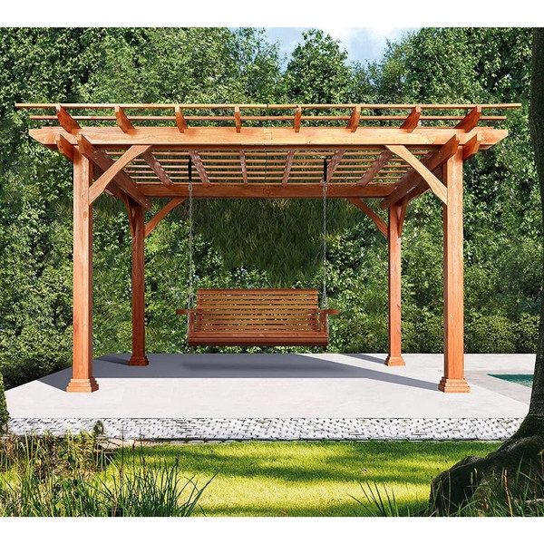 Outdoor Wooden 54" Porch Swing with Cup Holders product image