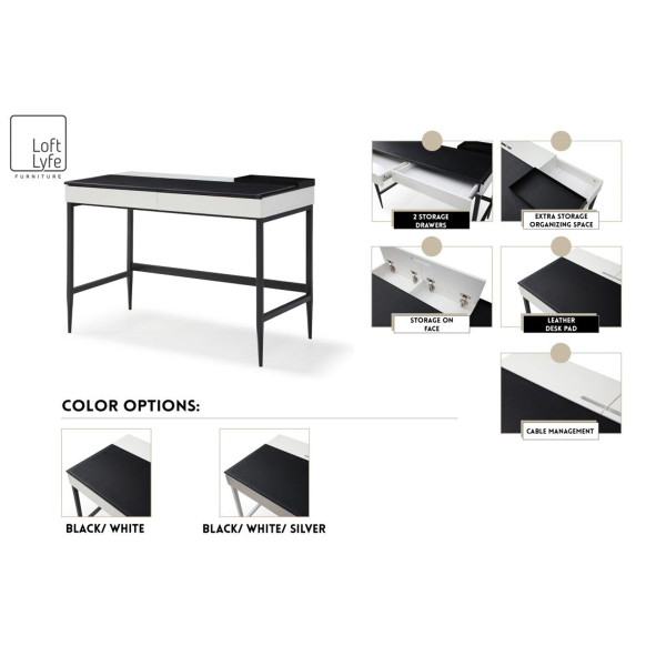 Aubrielle Writing Desk with 2 Drawers product image