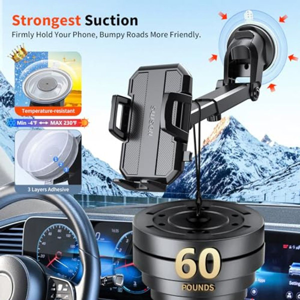 Upgraded 3-in-1 Car Phone Holder Mount product image
