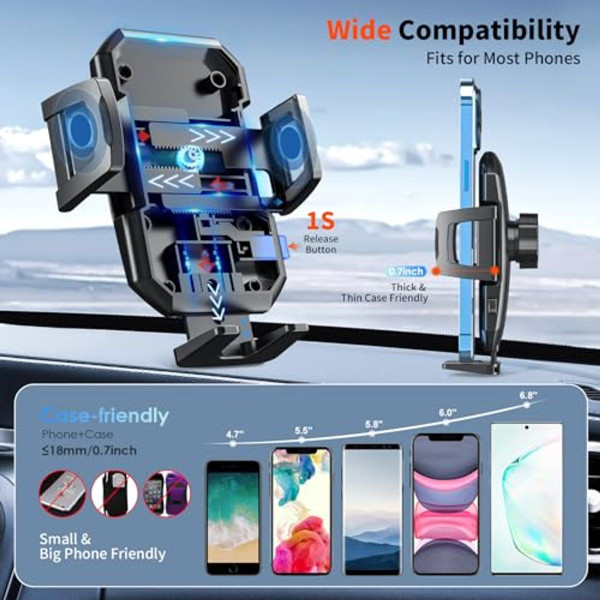 Upgraded 3-in-1 Car Phone Holder Mount product image