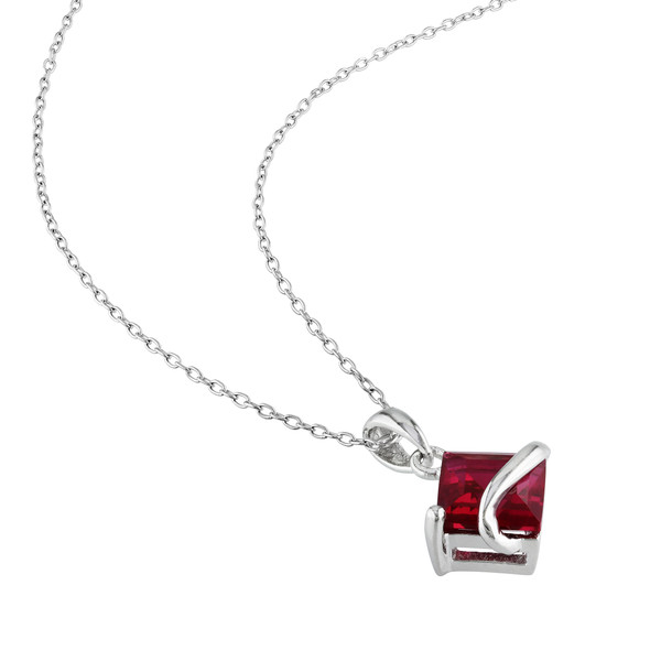 4-3/8-Carat Created Ruby Earring & Pendant Set product image
