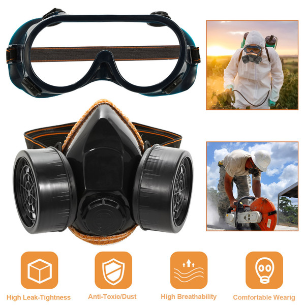 Respirator Anti-Dust Gas Mask & Anti-Fog Goggles product image