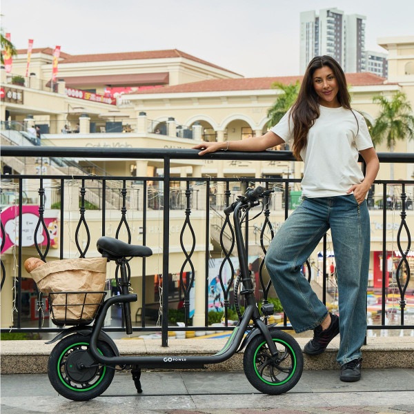 GoPowerBike GoFlow Electric Scooter with Rear Basket product image