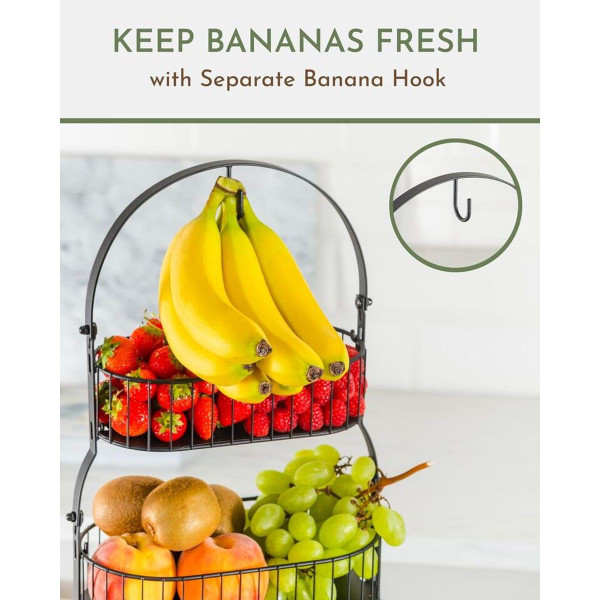 Countertop Fruit Holder with Bamboo Lid  product image