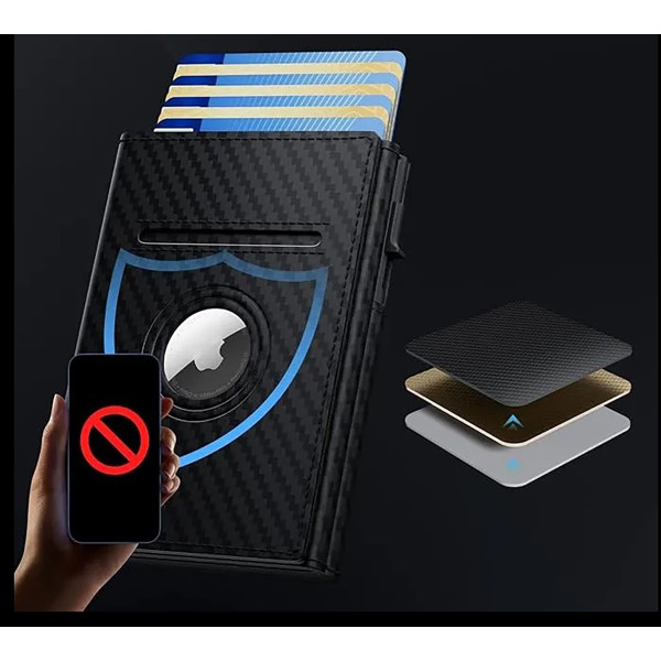 Leather Minimalist Smart Wallet for AirTag product image