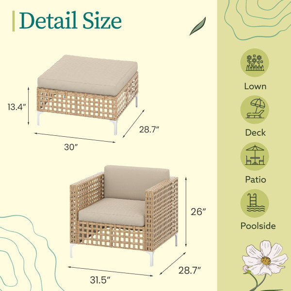 Outdoor Patio Conversation Sectional Furniture Set product image