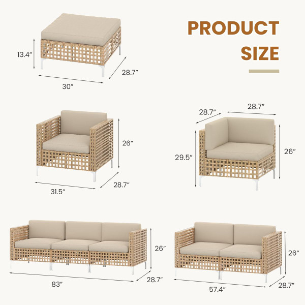 Outdoor Patio Conversation Sectional Furniture Set product image