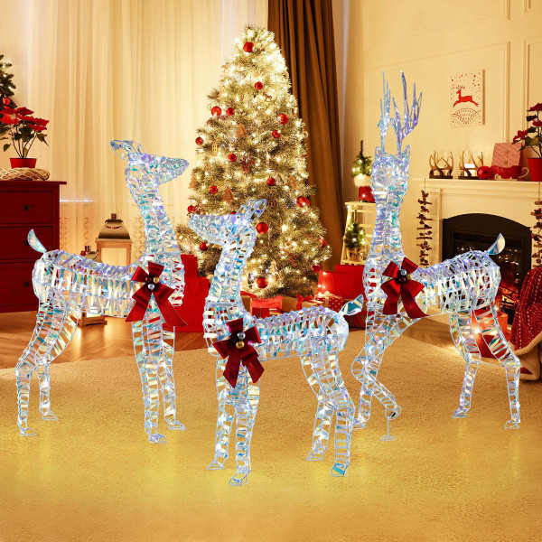 3-Piece Lighted Christmas Reindeer Family with LED Lights product image