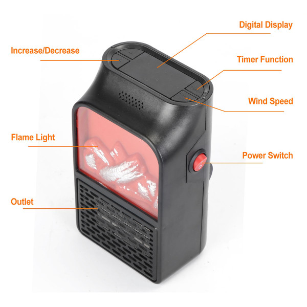 800W Plug-in Space Heater Electric Wall Outlet product image