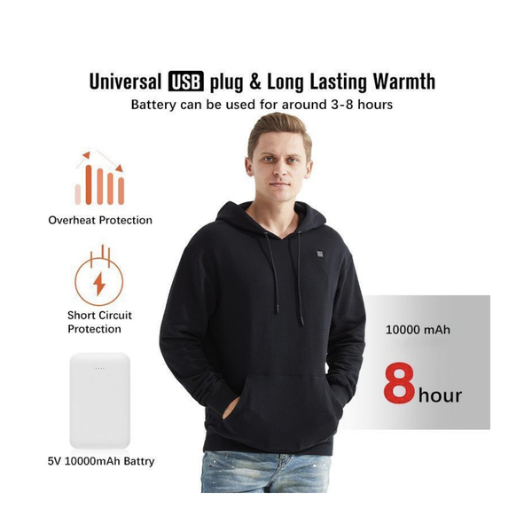 USB-Heated Pullover Hoodie (Requires Power Bank) product image