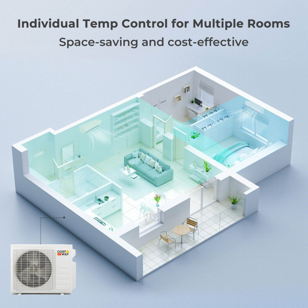 18000-BTU 2-Zone 20 SEER2 Mini Split AC with Heat Pump product image