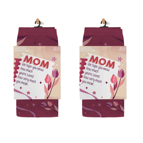 Greeting Card with Fun Crew Length Novelty Socks (2-Pack) product image