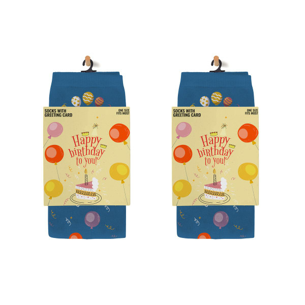 Greeting Card with Fun Crew Length Novelty Socks (2-Pack) product image