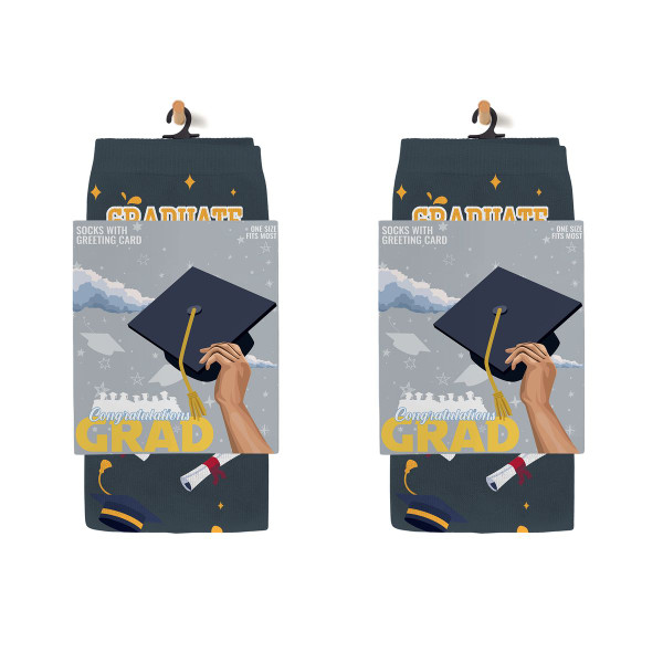 Greeting Card with Fun Crew Length Novelty Socks (2-Pack) product image