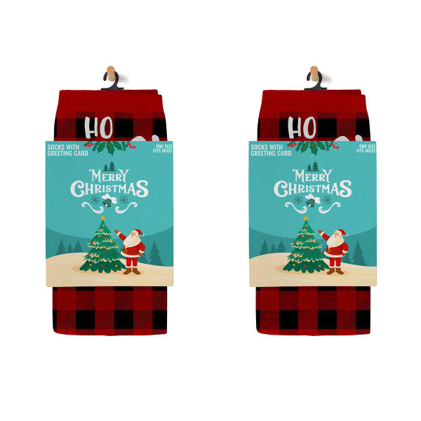 Greeting Card with Fun Crew Length Novelty Socks (2-Pack) product image