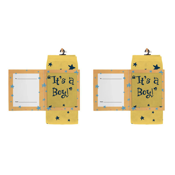 Greeting Card with Fun Crew Length Novelty Socks (2-Pack) product image