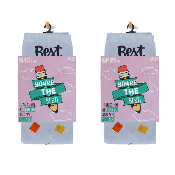 Greeting Card with Fun Crew Length Novelty Socks (2-Pack) product image