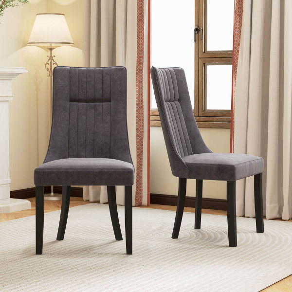 Channel Tufted Dining Chairs with High Backrest (Set of 2/4) product image