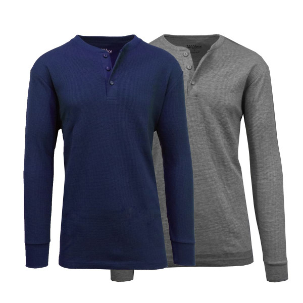 Men's Long Sleeve Henley Thermal Shirt (2-Pack) product image