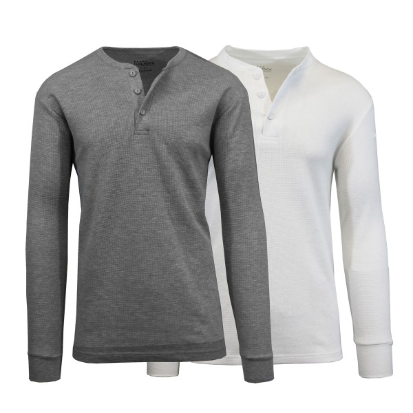 Men's Long Sleeve Henley Thermal Shirt (2-Pack) product image