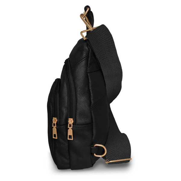 Real Leather Solid Strap Shoulder Sling Bag product image