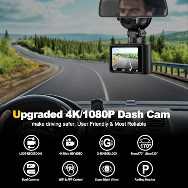 4K/1080P Dash Cam with Built-in Wi-Fi  product image