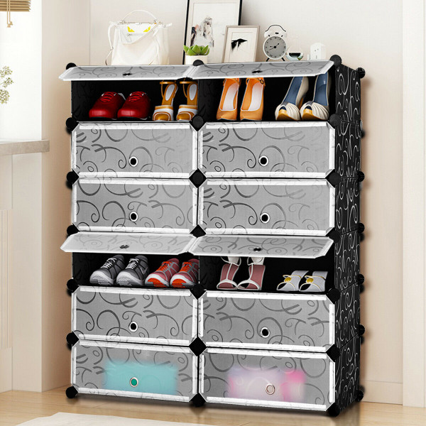 12-Cube DIY Portable Plastic Shoe Rack product image
