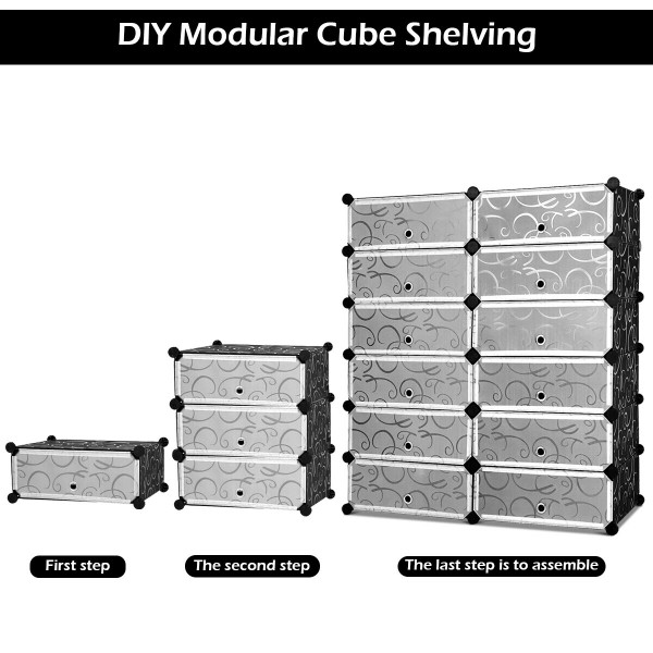 12-Cube DIY Portable Plastic Shoe Rack product image