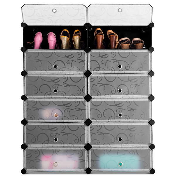 12-Cube DIY Portable Plastic Shoe Rack product image