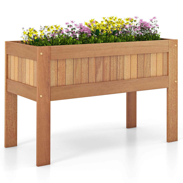 Solid Wood Elevated Planter Box with Legs product image