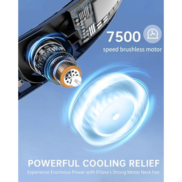 Rechargeable Personal Neck Fan with LED Display product image