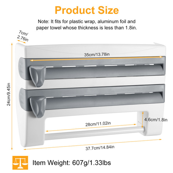 Paper Towel, Foil, and Plastic Wrap Dispenser product image