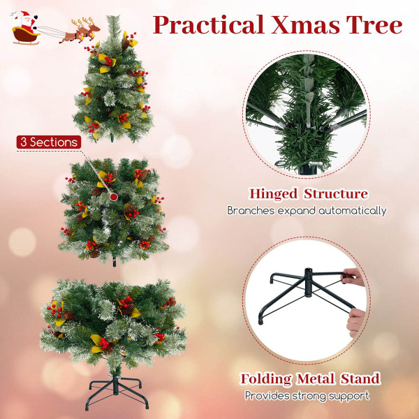 5/7.5/9FT Artificial Christmas Tree with Branch Tips and Festive Charms product image