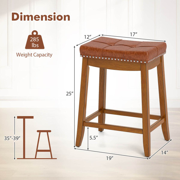 PU Leather Saddle Bar Stools (Set of 2 or 4) product image