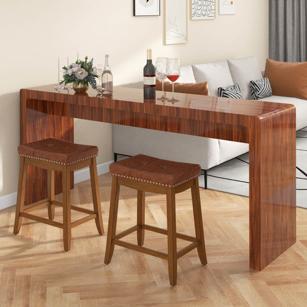 PU Leather Saddle Bar Stools (Set of 2 or 4) product image