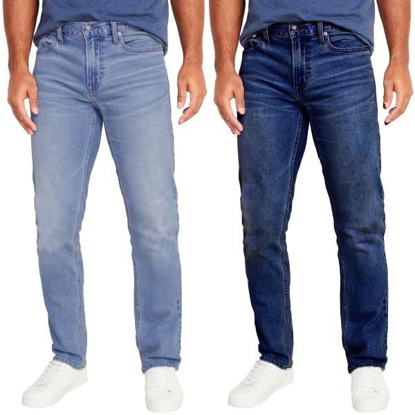 Men's Flex-Stretch Slim Straight Jeans with 31-Inch Inseam (1 or 2-Pair) product image