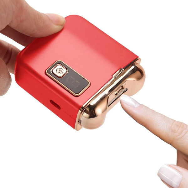 Electric Nail Clipper with 3 Speed Levels and Nail Clip Storage, LCD Digital Display, USB Rechargeable Electric Nail Trimmer,(Red) product image