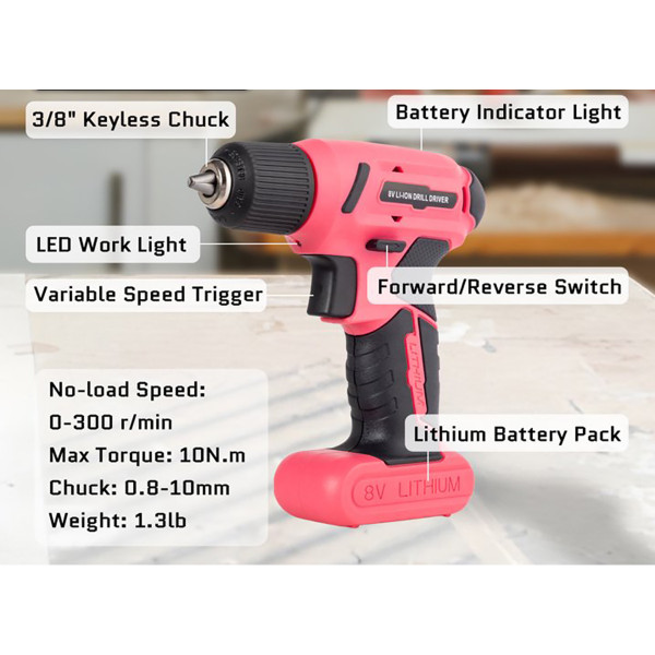 146-Piece Power Tool Combo Kit with 8V Cordless Drill product image