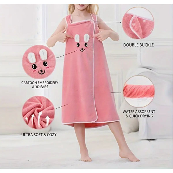 Kids' Rabbit Ears Bath Towel Wrap product image