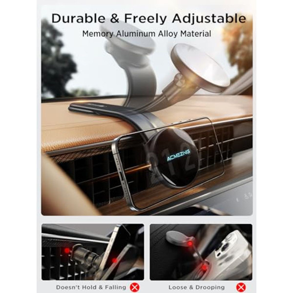 ACMEZING 15W Adjustable MagSafe Car Mount Charger product image
