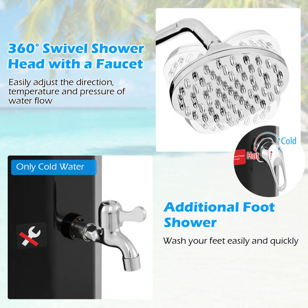 15.9-Gallon Solar Heated Outdoor Shower with Shower Head & Foot Shower product image