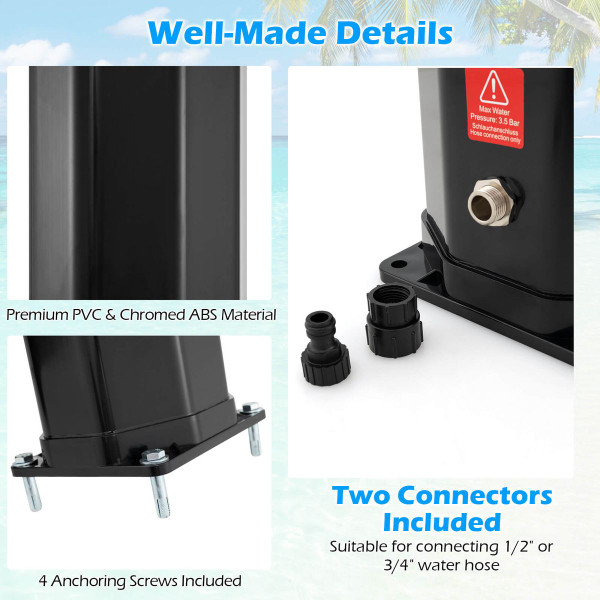 15.9-Gallon Solar Heated Outdoor Shower with Shower Head & Foot Shower product image