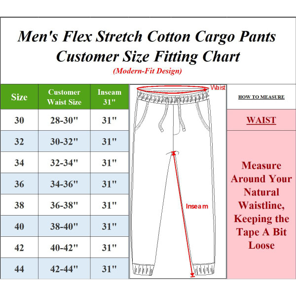 Men's Flex-Stretch Cotton Cargo Pants (1 to 3-Pack) product image