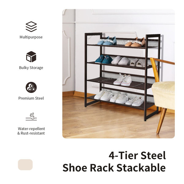Adjustable Tilt Shoe Rack (3- or 4-Tier) product image