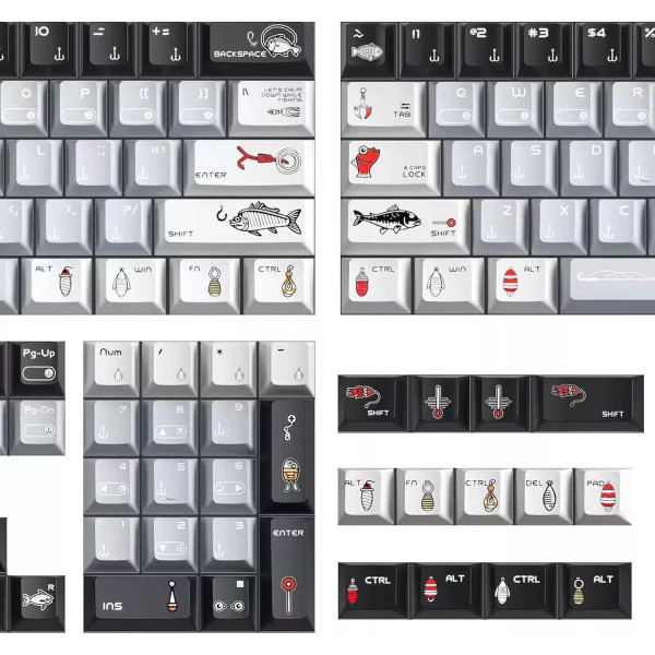 PBT Fishing-Themed Mechanical Keyboard Keycap Set product image