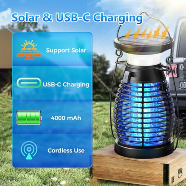 4000mAh Solar Outdoor Electric Bug Zapper product image